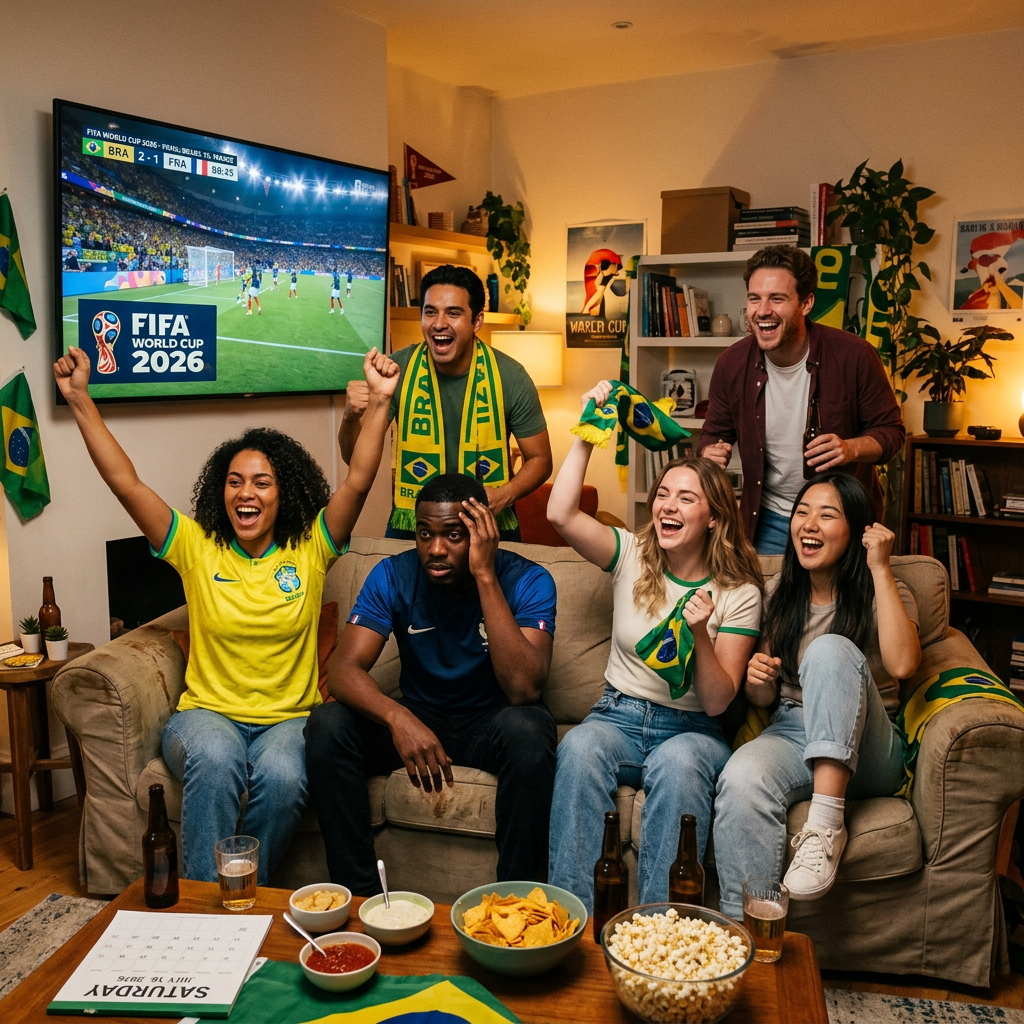 Friends watching World Cup 2026 on TV Saturday
